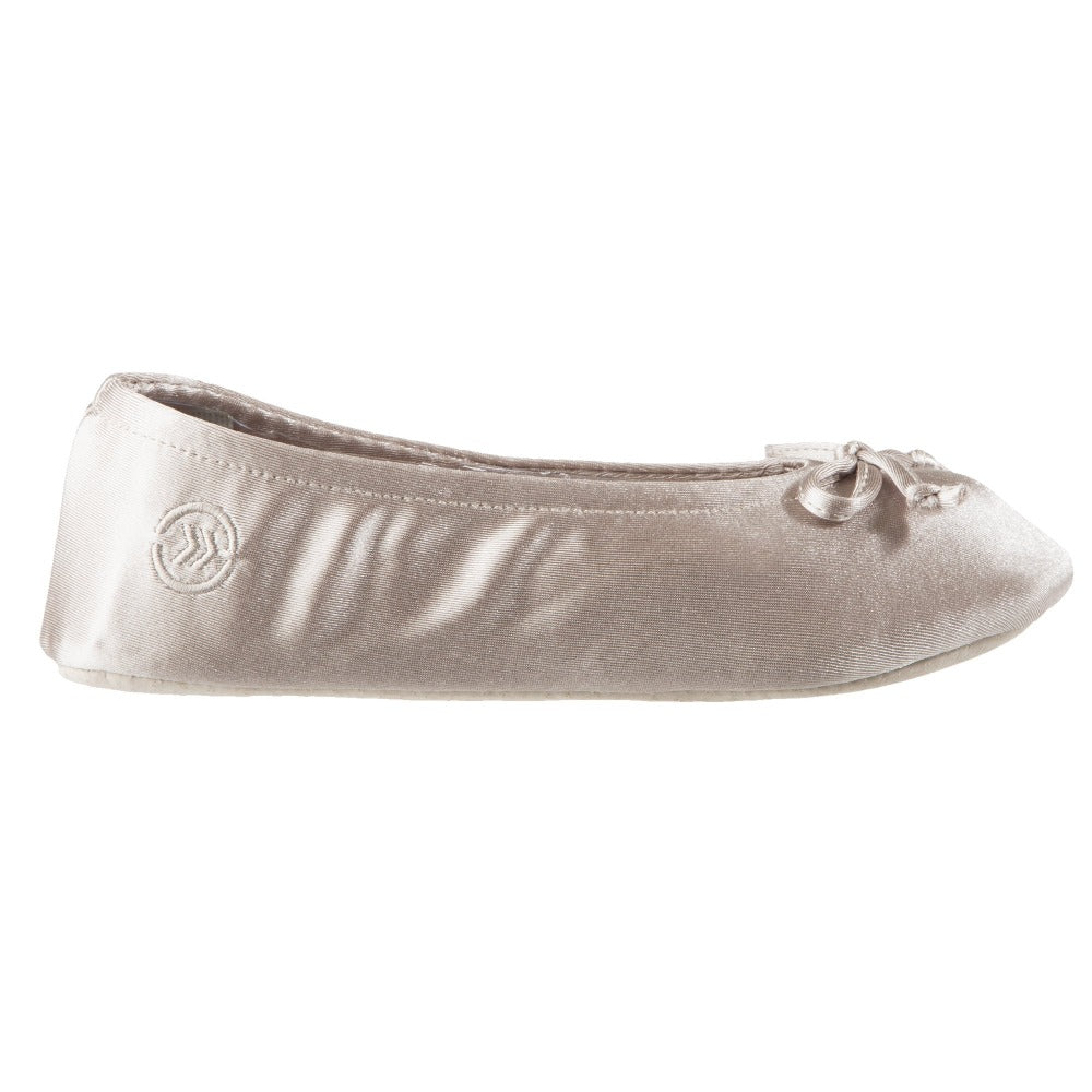 isotoner women's satin ballerina slippers