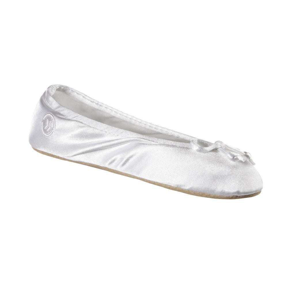 white satin slippers