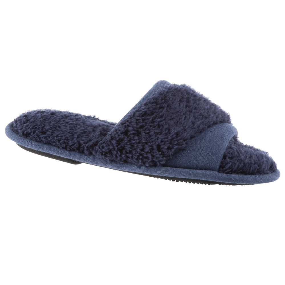 isotoner navy blue slippers