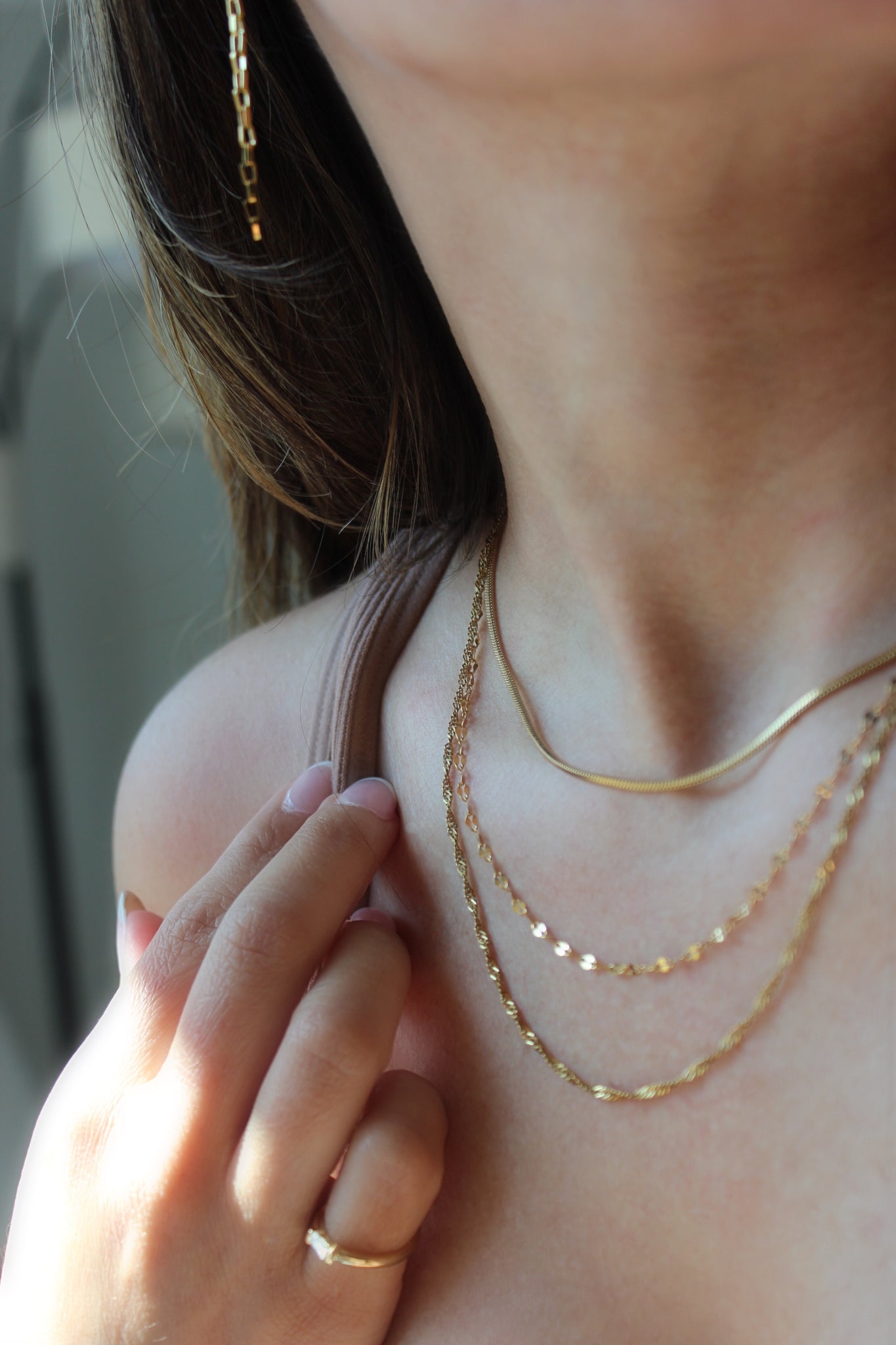 gold plated stainless steel chain necklaces from salty threads