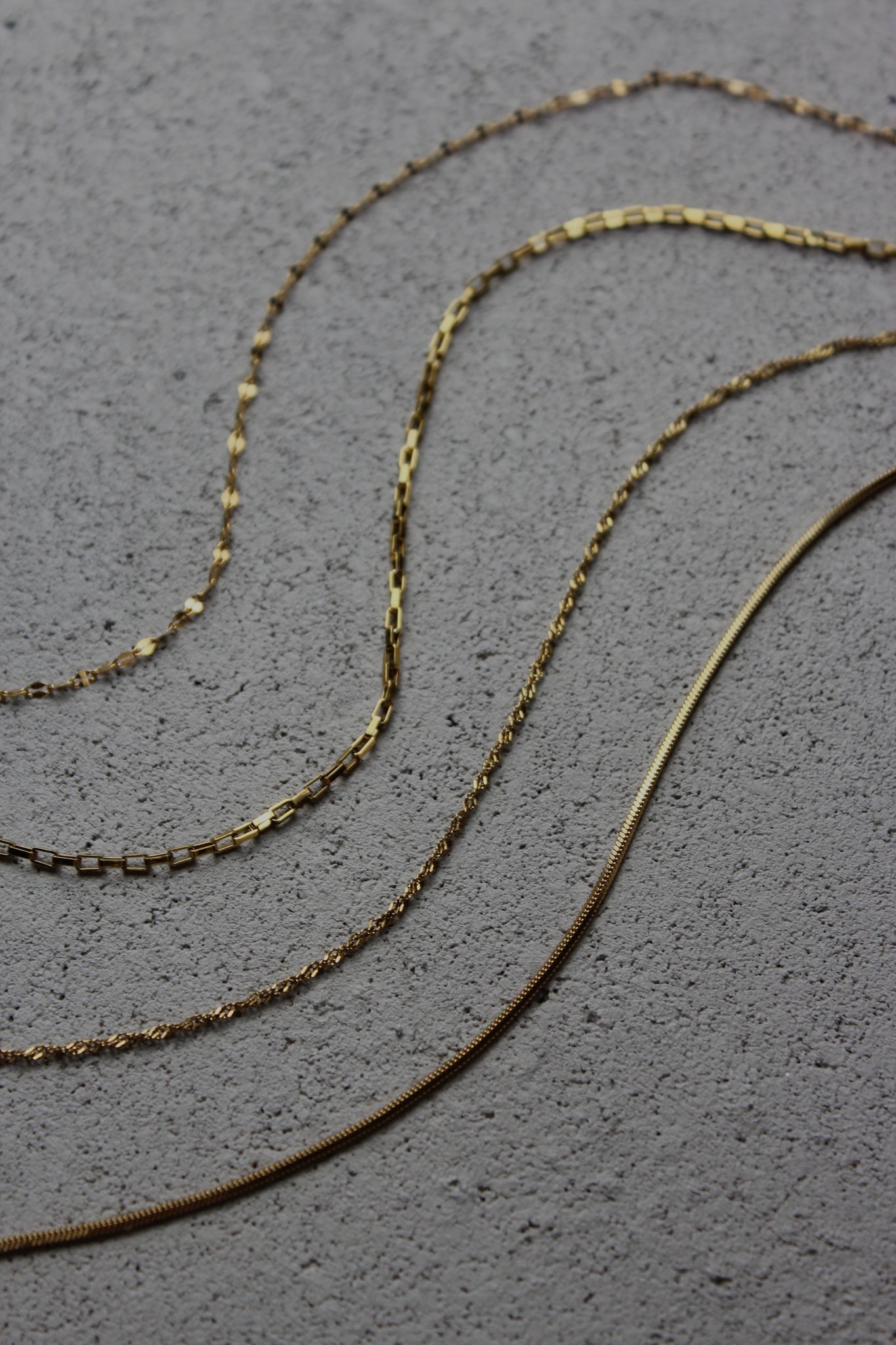 gold plated stainless steel chain necklaces from salty threads