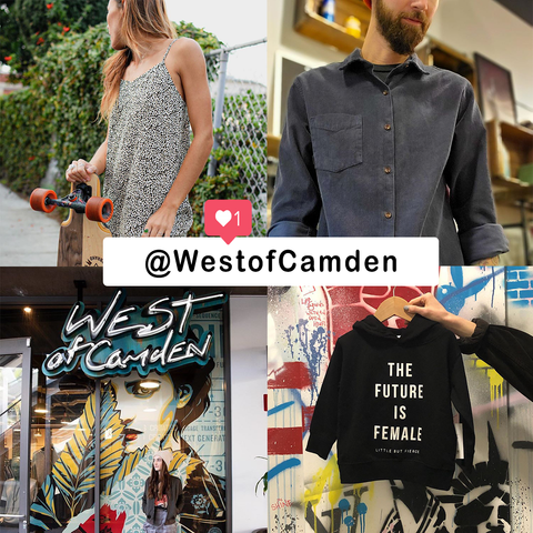Pictures from West of Camden's instagram @westofcamden - 4 pictures as one with text overlay 