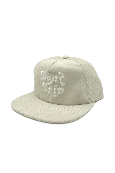 Dont Trip Corduroy Snapback Hat | Cream