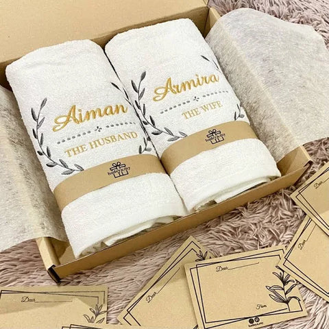 hadiah pengantin baru-couple towel