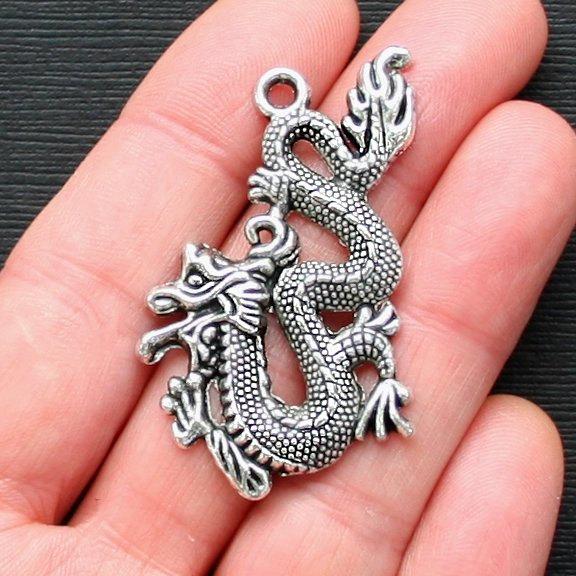 Special Offer - 2 Dragon Charms Antique Silver Tone DRAGON11