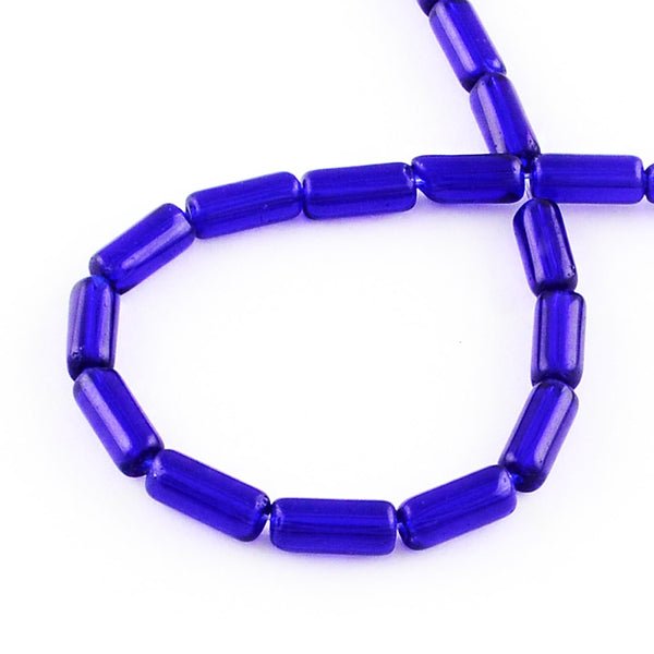 Oval Glass Beads 8mm x 6mm - Royal Blue - 1 Strand 78 Beads - BD071