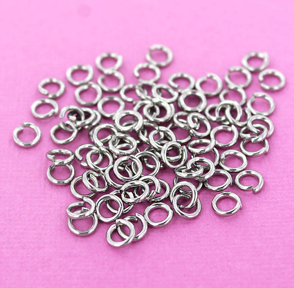 100 pcs 304 Stainless Steel Silver Open Jump Rings 7mm – 18 Gauge (1mm  Thick)