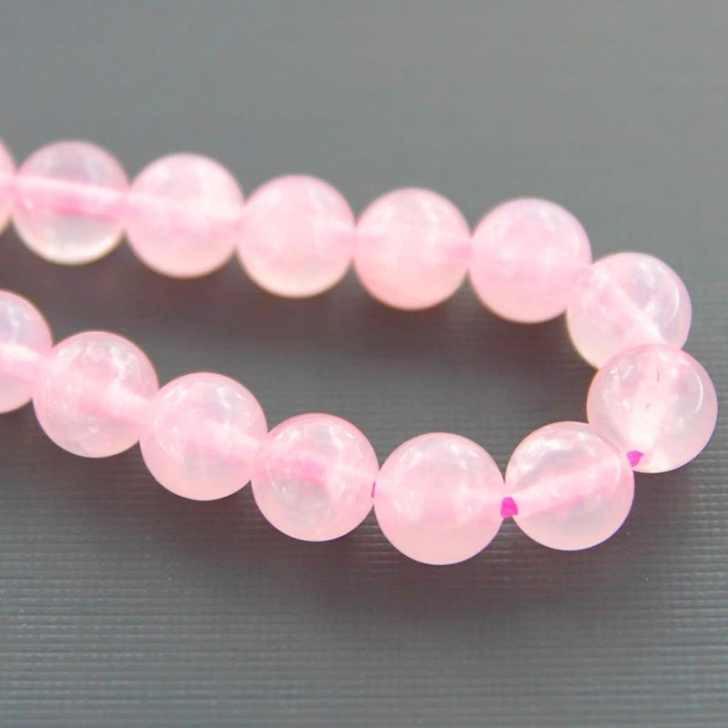 Round Natural Rose Quartz Beads 6mm - Petal Pink - 1 Strand 63 Beads