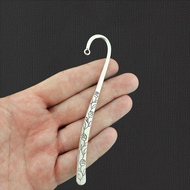 BULK 10 Bookmarks Antique Silver Tone Charms 2 Sided 122mm - SC6686