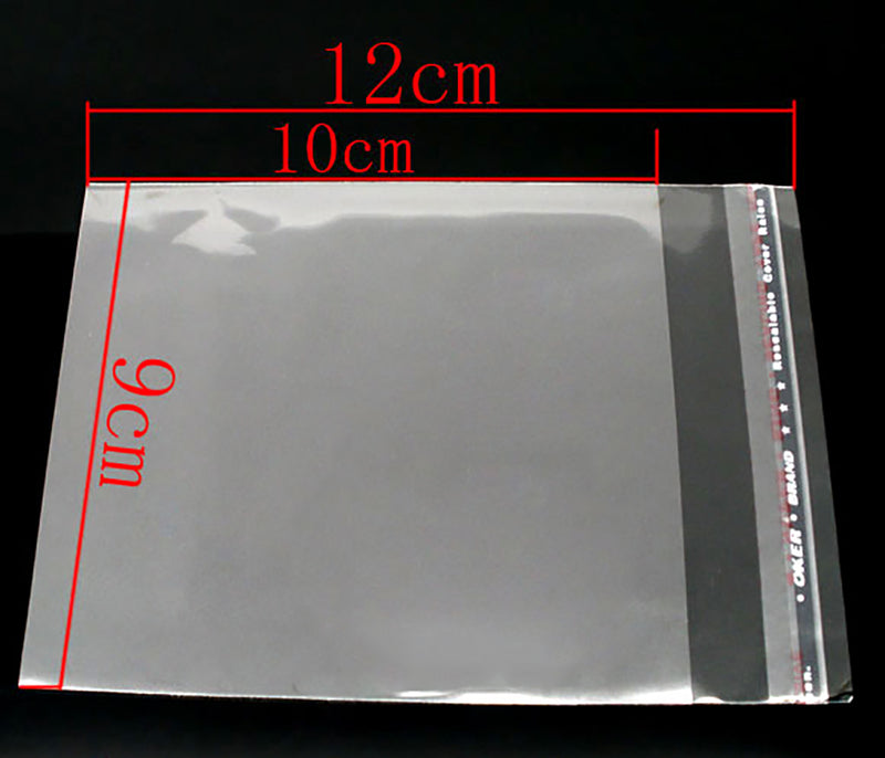 BULK 200 Cellophane Bags 120mm x 90mm Self Adhesive Seal - Z060