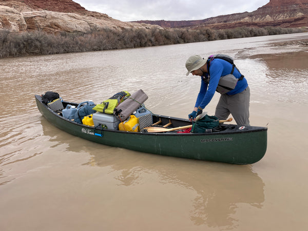 preparing the canoe for a trip down Utahs green river 