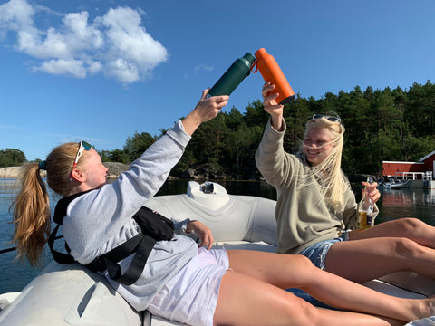 Two of our earliest supporters soaking up some summer weather in Norway