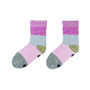Color Band House Socks: Magenta Stone Blue - ICA Retail Store