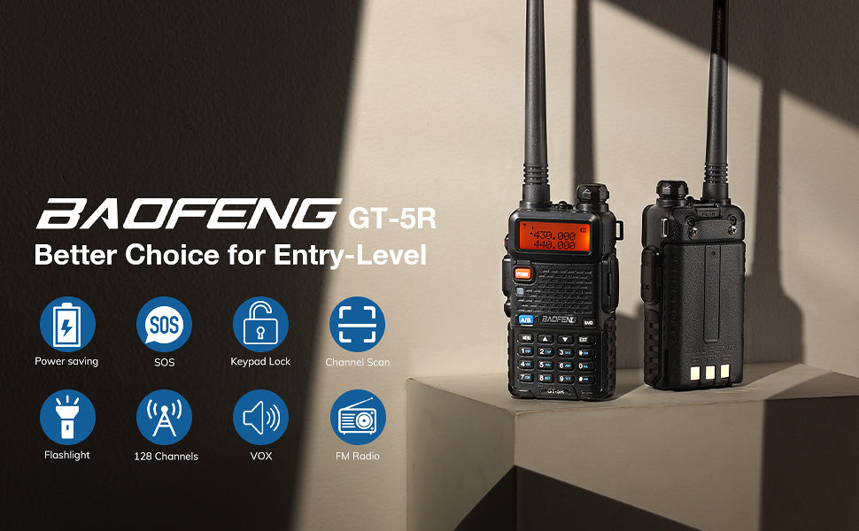BAOFENG GT-5R Walkie Talkie actualizado Radio Bidireccional UHF