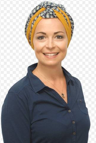 Woman wearing turban style headscarf