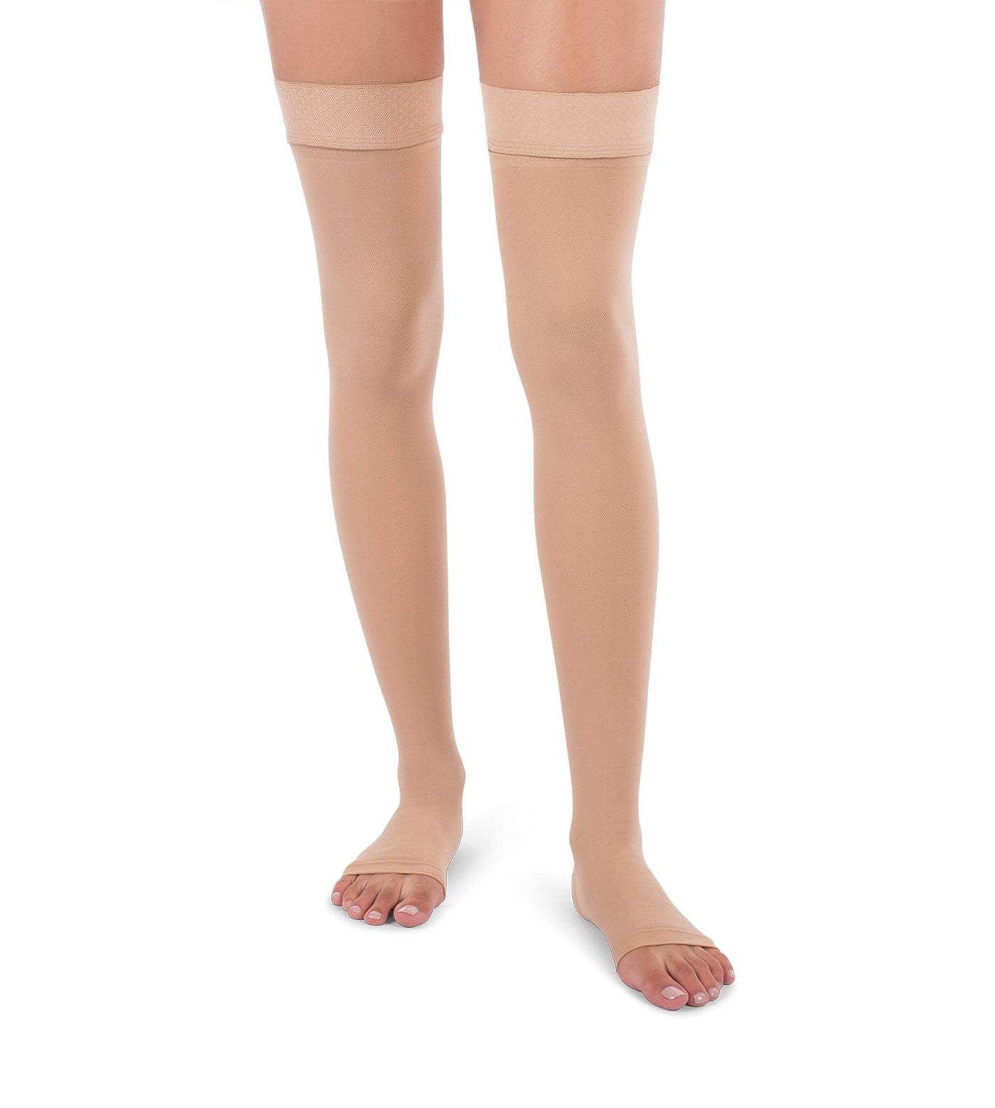 Thigh High Compression Stockings, 20-30mmHg Surgical Weight Open Toe 2