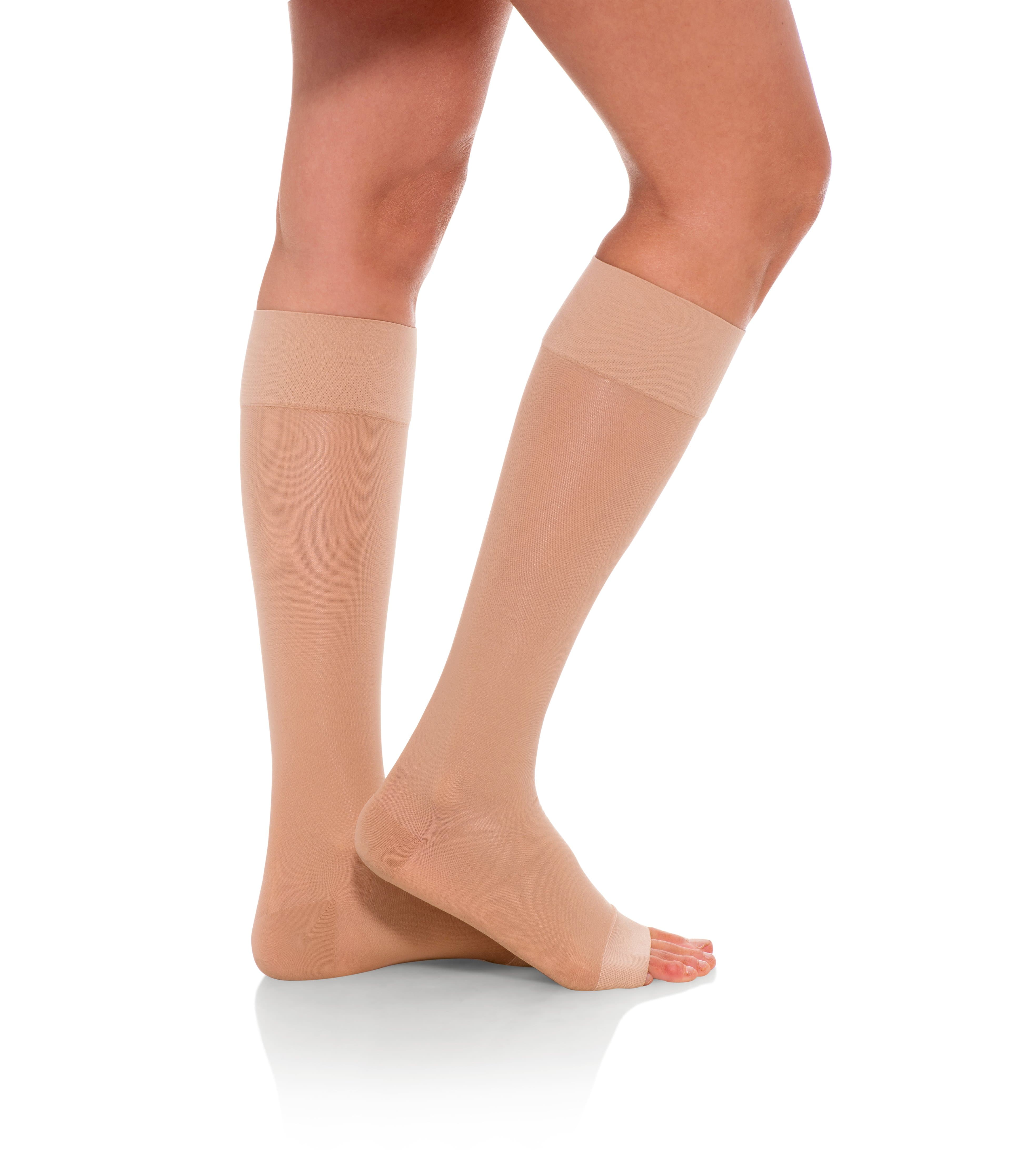 Knee High Compression Stockings 15 20mmhg Sheer Open Toe 133 Jomi 3951