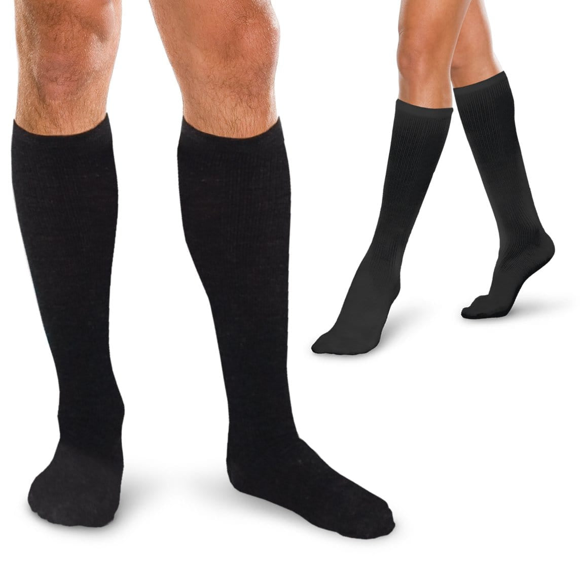 Therafirm Core-Spun Compression Knee High Socks 10-15 mmHg - Black / X-Large / Regular