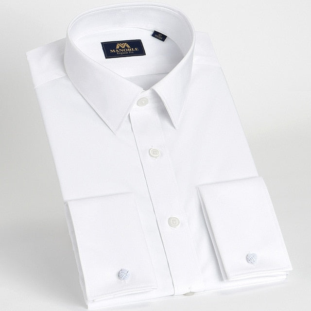 Long Sleeve Solid Color Mens Regular Fit Business Shirt