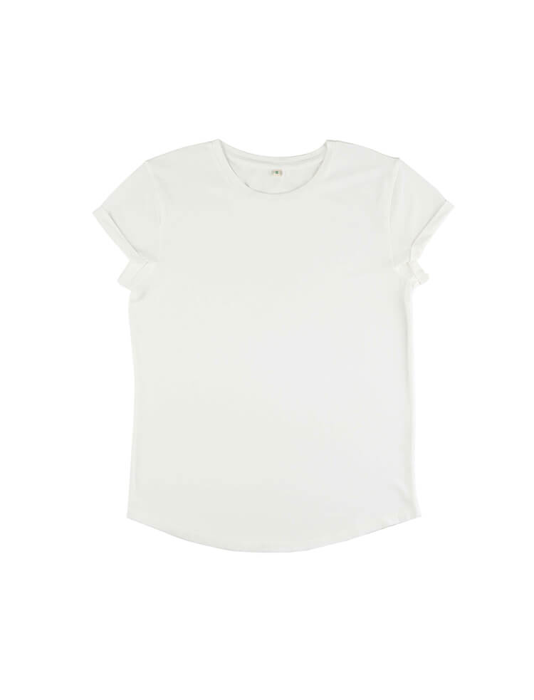 Organic Cotton Rolled Sleeve T-shirt: Womens – Earth Wardrobe