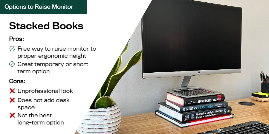 raise monitor with books