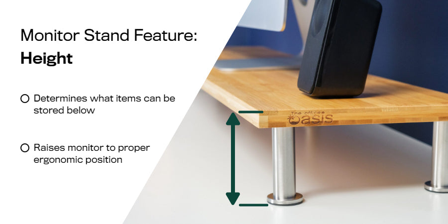 wood monitor stand height