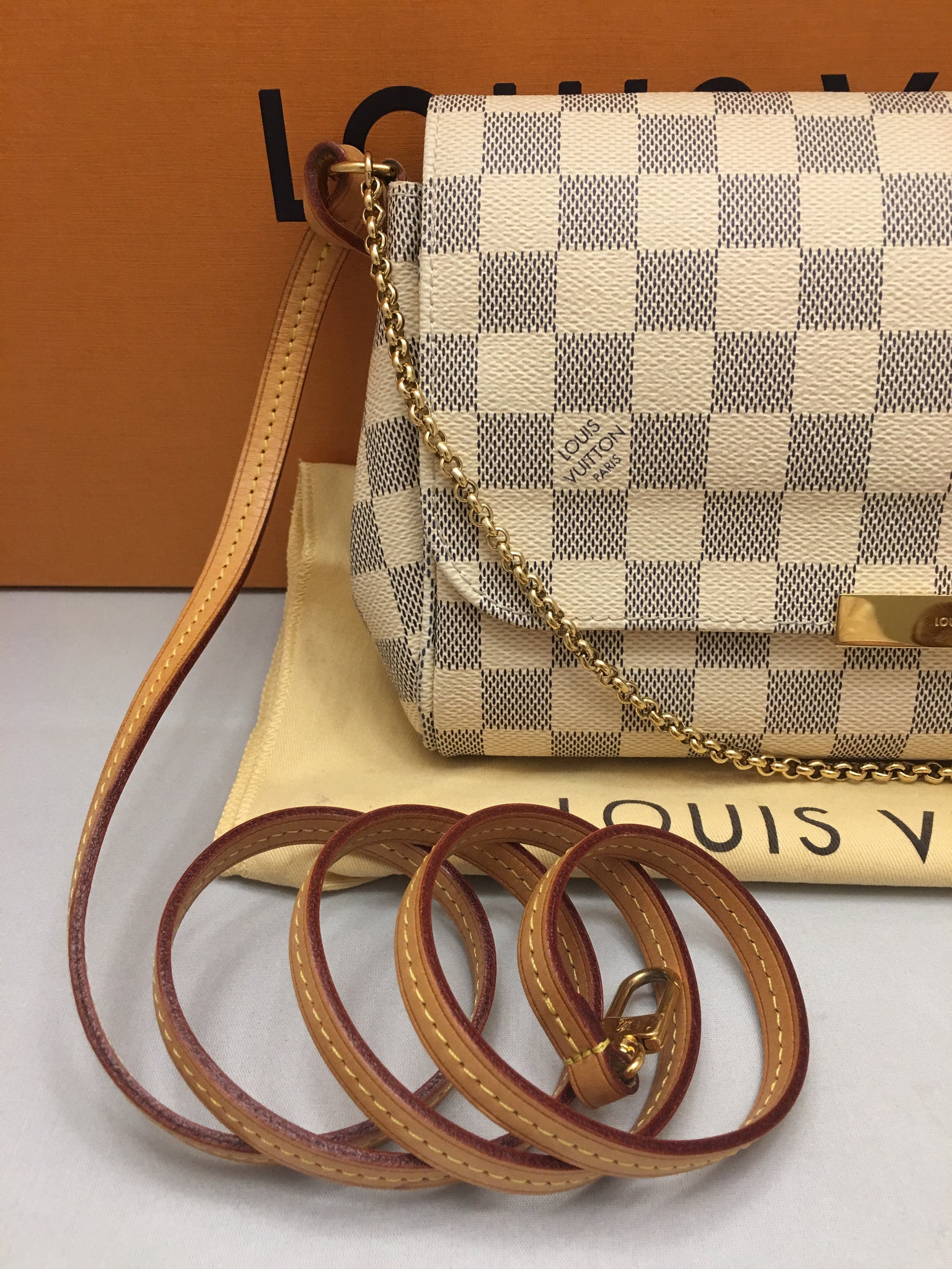Louis Vuitton Damier Azur Canvas Favorite MM Bag  Yoogis Closet