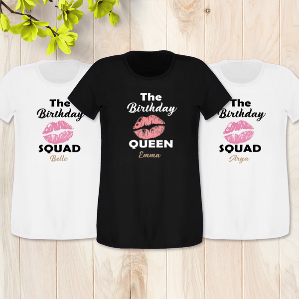 Custom Birthday Squad Shirt, Custom Lips Birthday Team Shirt, Best Squad Birthday Shirt Ideas