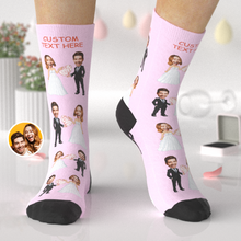 Custom Face Socks Personalized Wedding Themed Photo Socks Best Wedding Gift