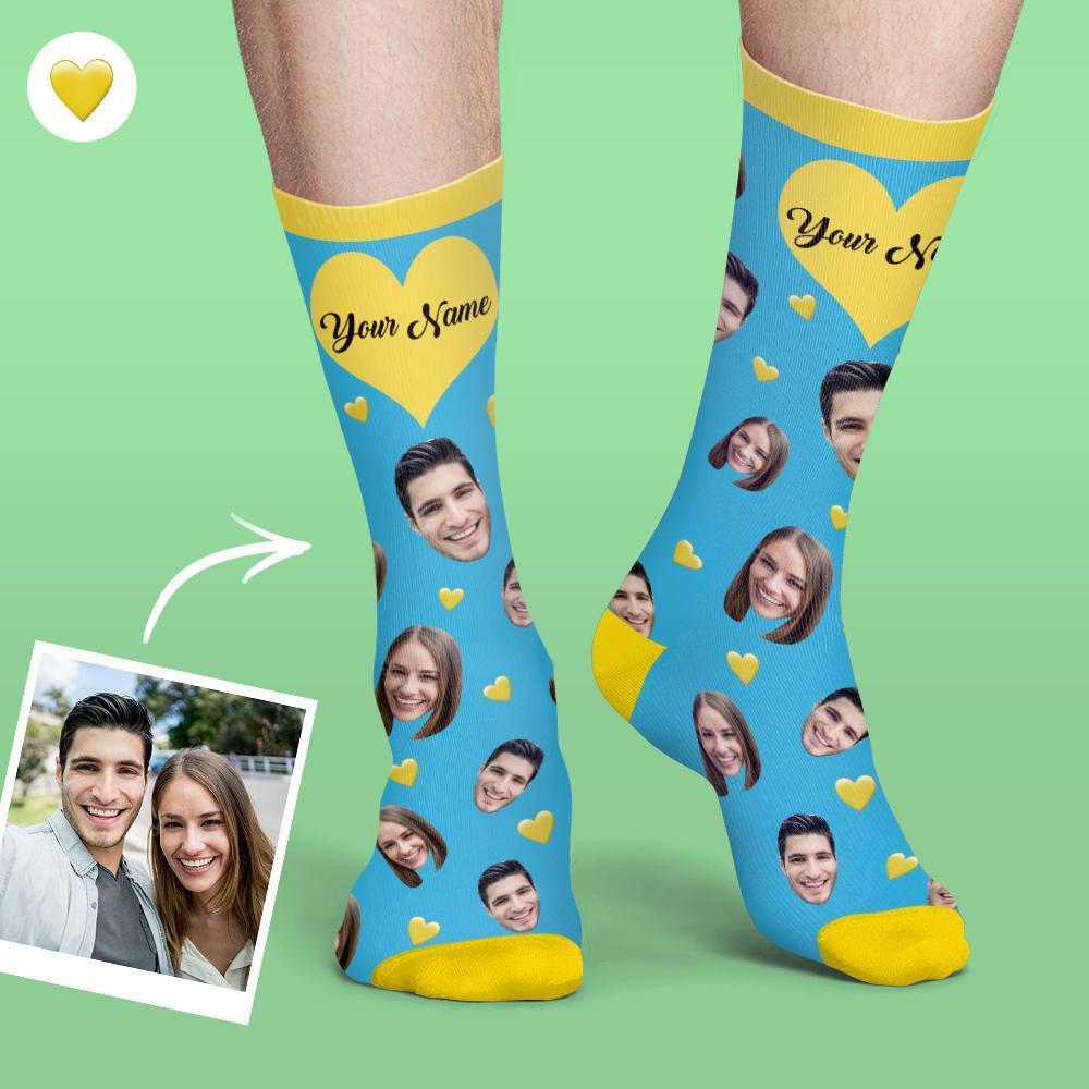 Custom Face Socks Colorful Candy Series Soft And Comfortable Heart Soc Myfacesocksau