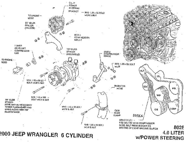 Jeep Wrangler TJ 2000-2006  Liter Engine Bracket - Jeep Air