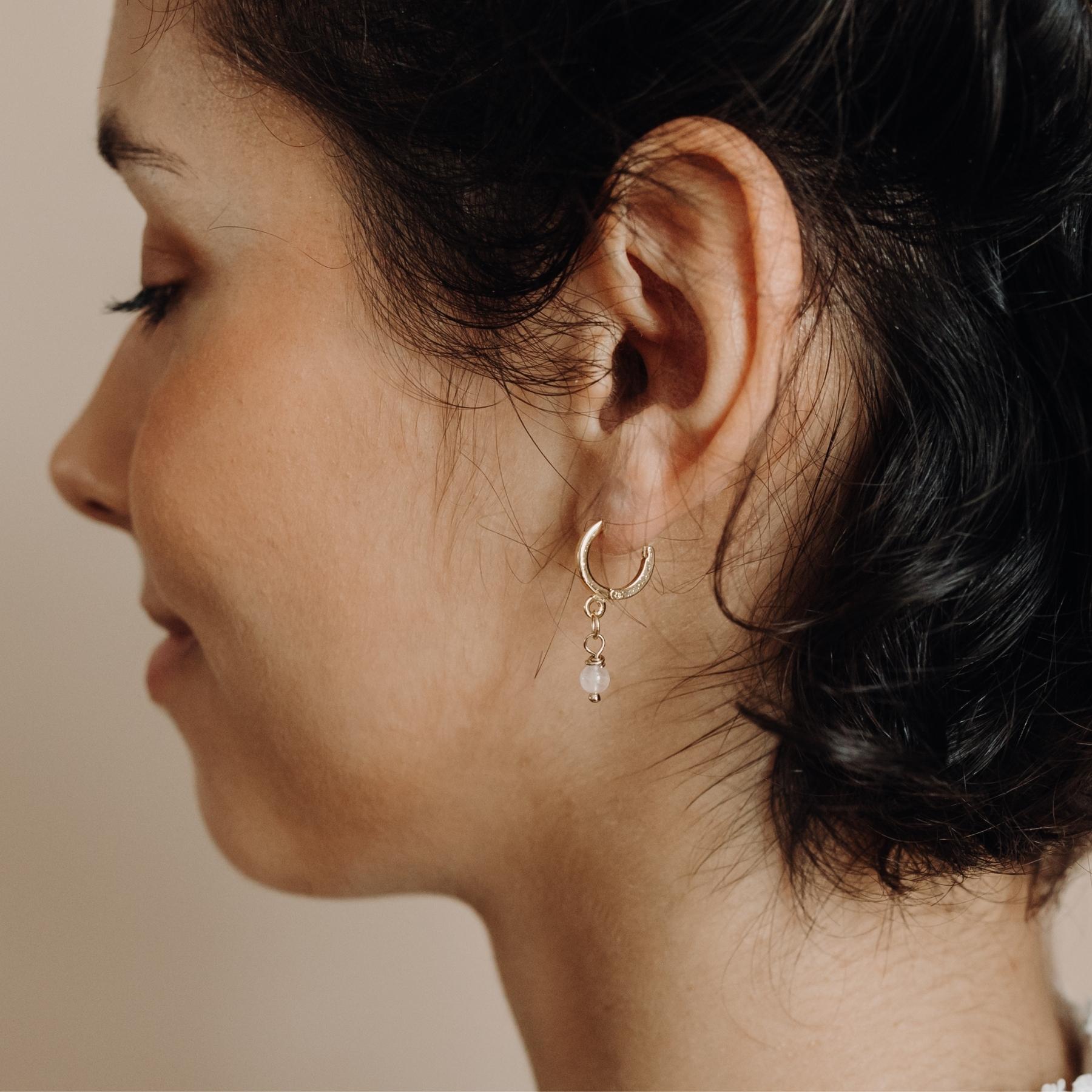French-made engraved silver hoop earrings Designer earrings