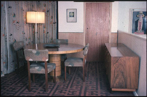 Dining suite designed by R. D. Russell made for Gordon Russell Ltd. for G. Robert Cole of Southgate, London, c. 1936. Credit Vads and Design Council Collection at Manchester Met