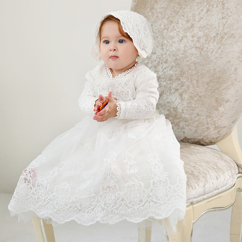 long sleeve baby christening dress