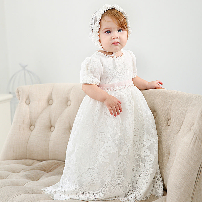 white baptism gown