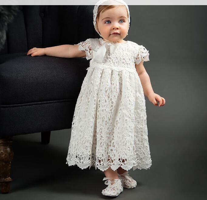 long lace baptism gown