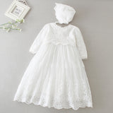 long lace baptism gown