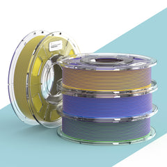 ERYONE 1 Rolle/250 g (insgesamt 4 Rollen/1 kg/2,2 lbs) 1,75 mm mattes, zweifarbiges PLA-Filament, Genauigkeit +/- 0,03 mm (Gelb&Lila; Blau&Gelb; Bule&Lila; Grün&Lila)