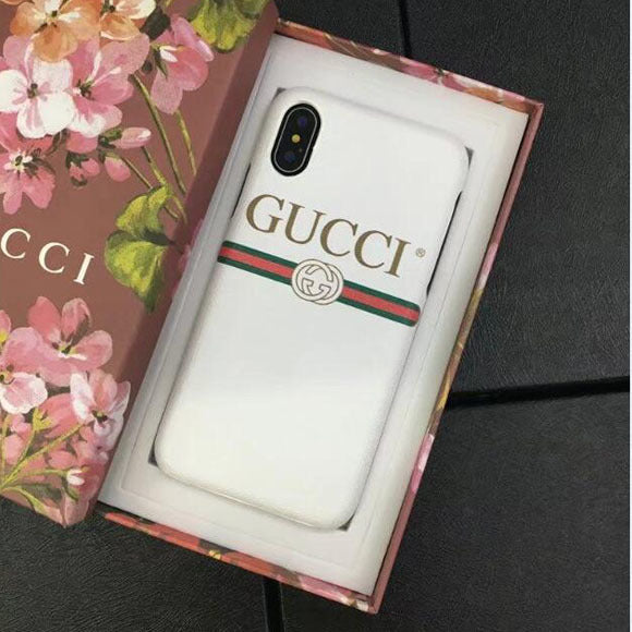 White Gucci logo case – Dopephonecases