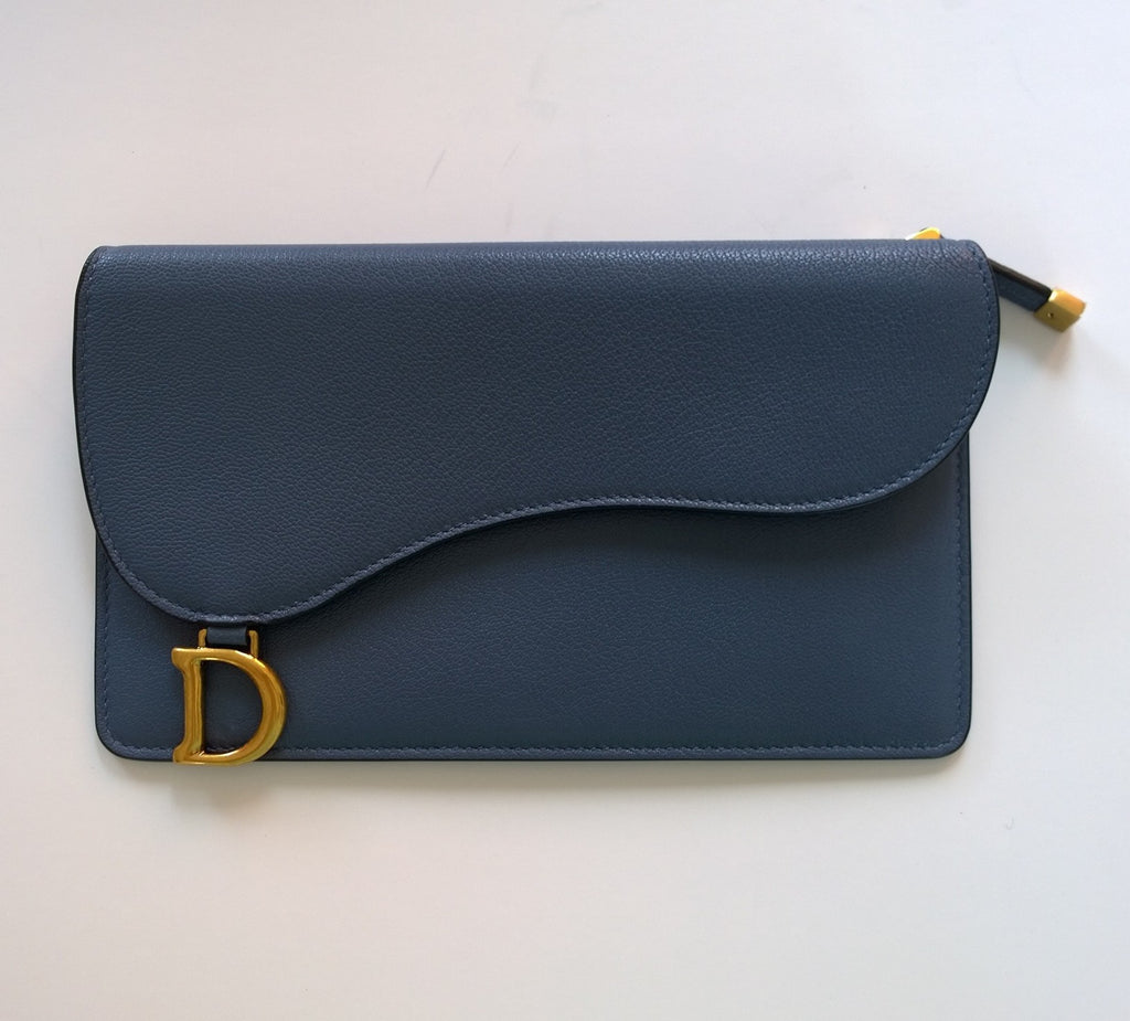 Long Saddle Wallet with Chain Gray Dior Oblique Jacquard  DIOR US