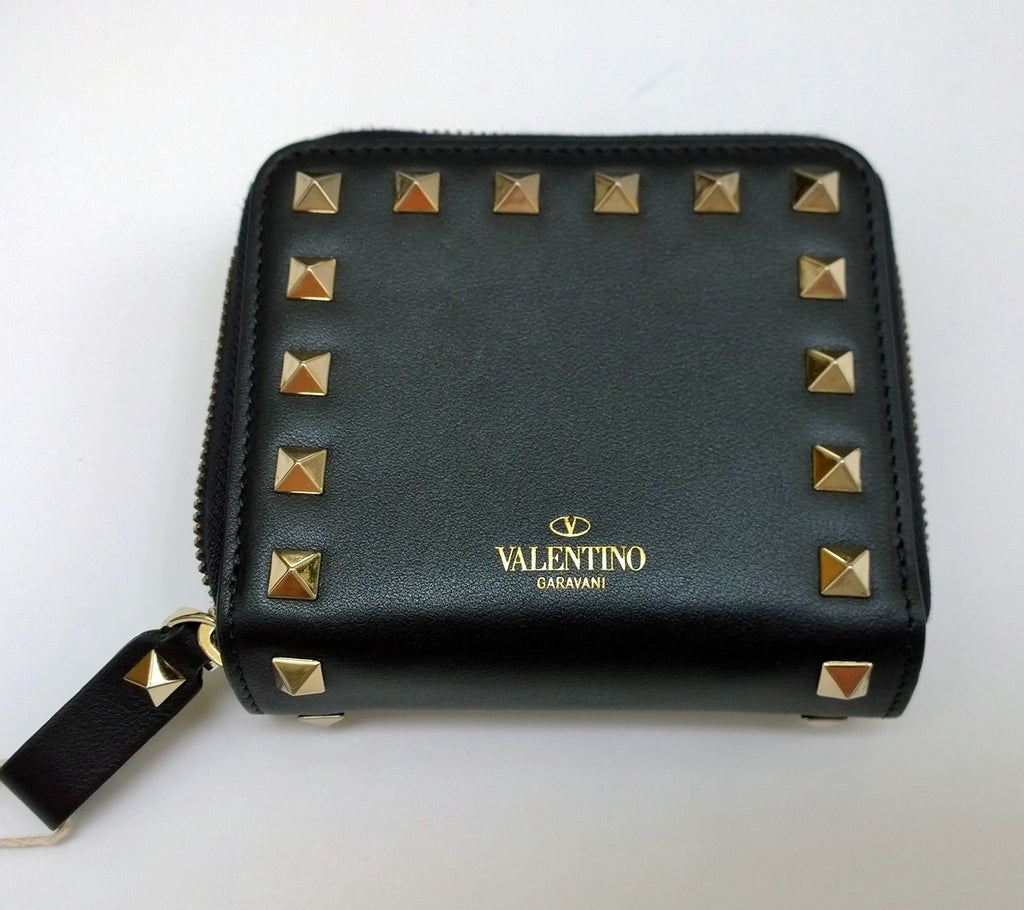 Valentino Wallet Black Leather Zipper –
