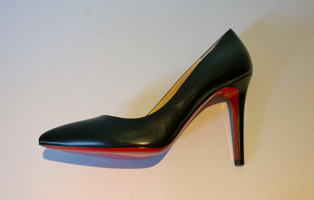Christian Louboutin 100 Black Leather Heels Sale New Shoes AvaMaria