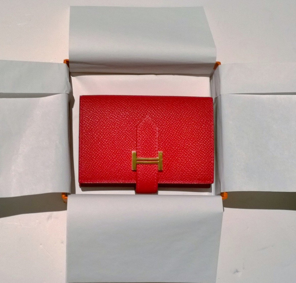 Hermes Bearn Mini Wallet in Casaque Red 