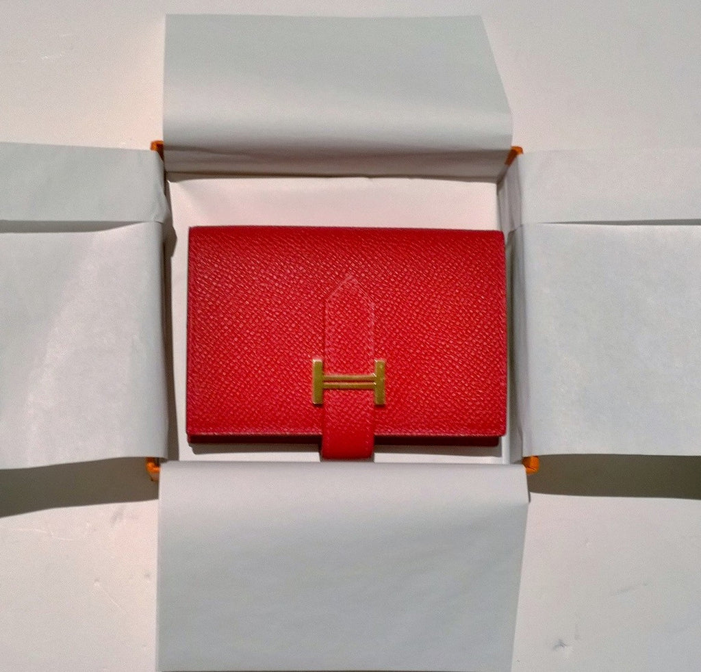 red hermes wallet