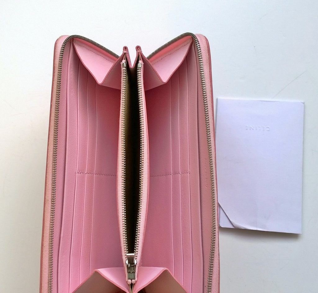 Celine Large Zipped Wallet in black and pink leather – AvaMaria