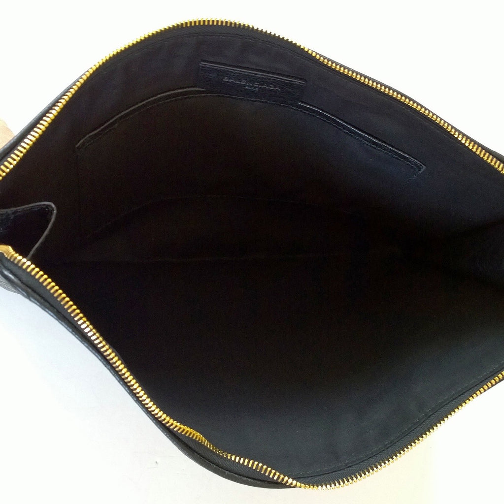 Black Leather Logo Computer Sleeve Bag – AvaMaria