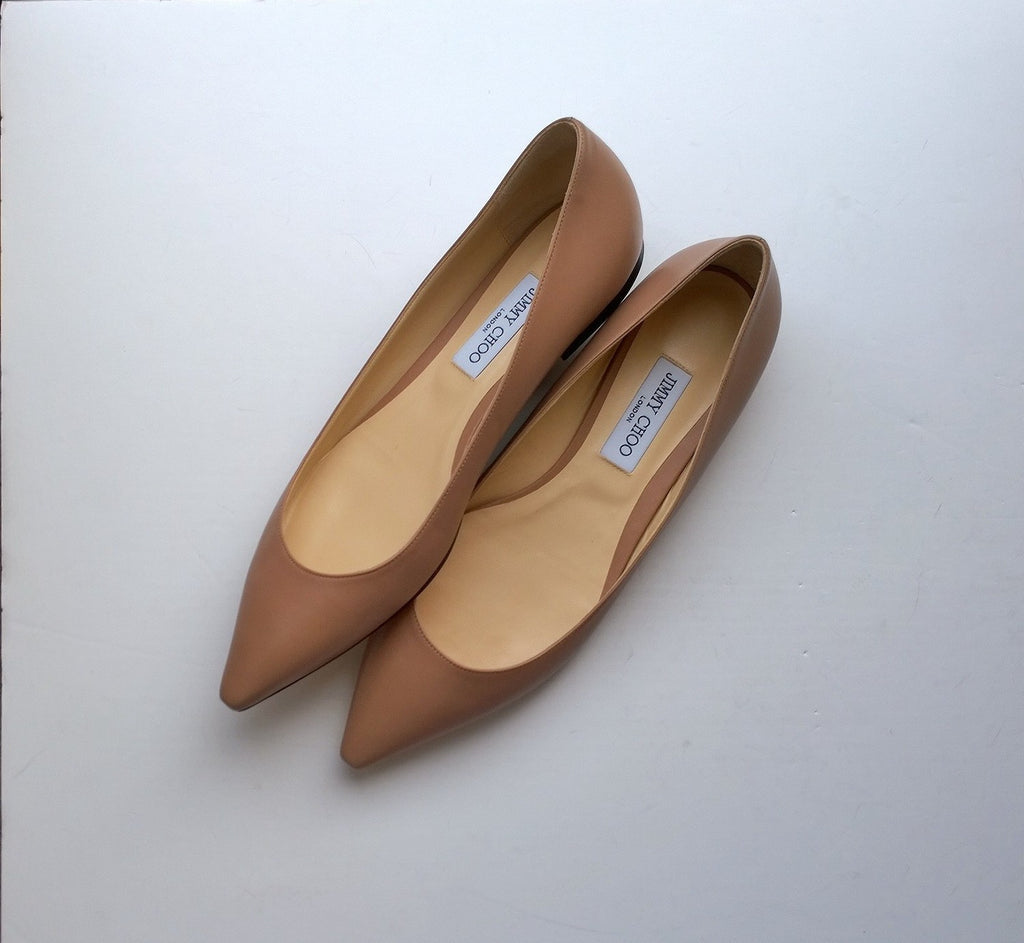 jimmy choo nude flats