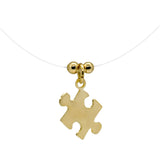 Elegant nylon choker featuring a gold-filled puzzle pendant, symbolizing the connection and complexity of the autism spectrum.