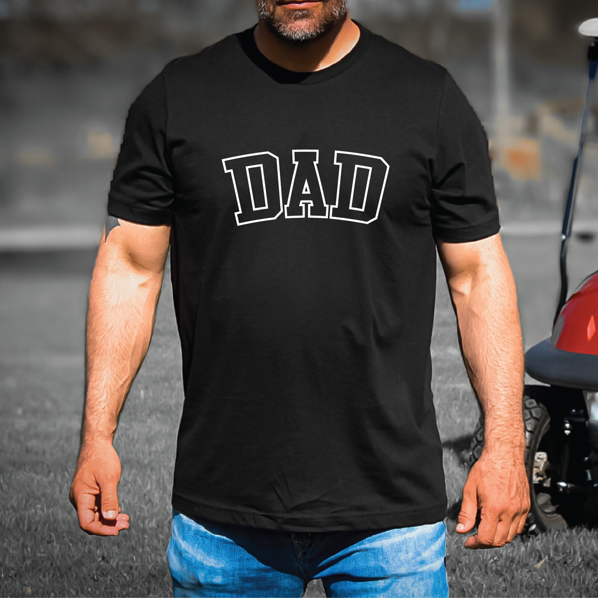 Dad Rounded Chest Shirt - StrongGirlClothing