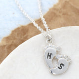 New baby hand stamped necklace